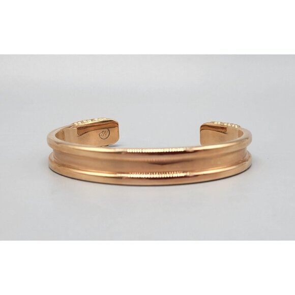 Rose Gold Signed Bangle Cuff Bracelet B1A - Picture 8 of 9